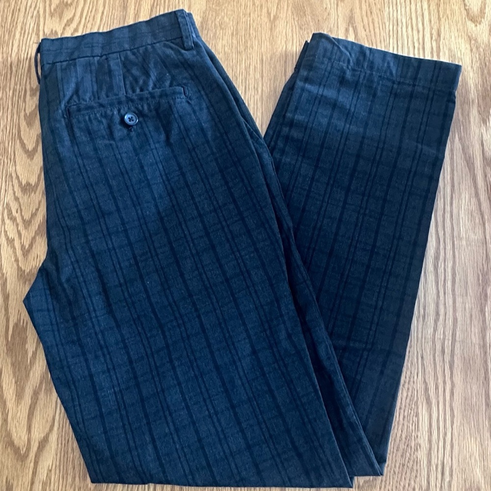 Banana Republic Aiden Flat Front Plaid Pants Mens 30 X 30